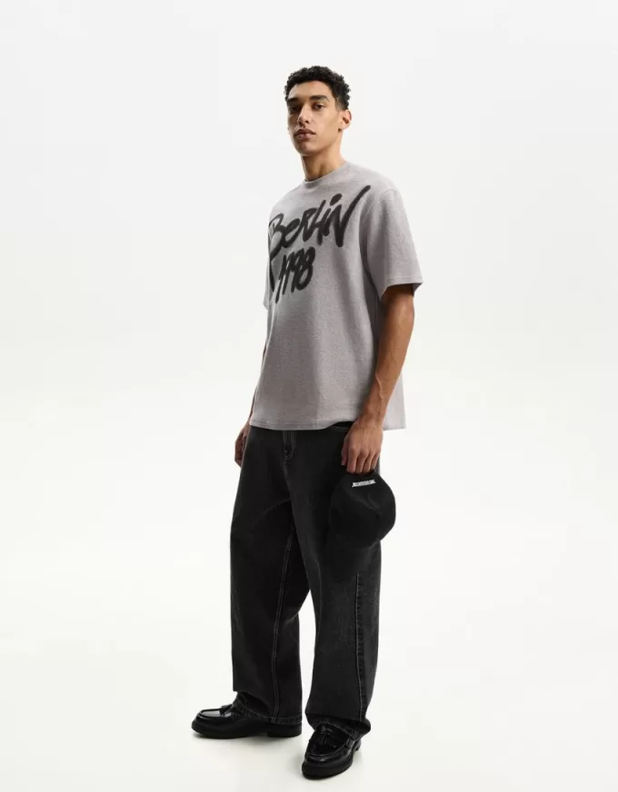 Printed short sleeve plush T-shirt