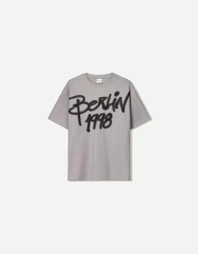 Printed short sleeve plush T-shirt