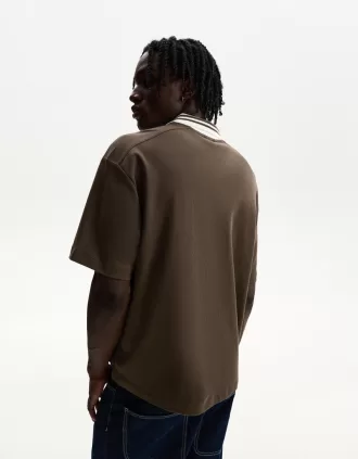 Printed short sleeve polo shirt