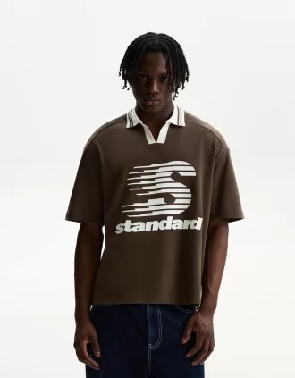 Printed short sleeve polo shirt