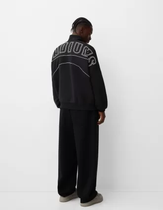 Printed sporty sweatshirt with zipper