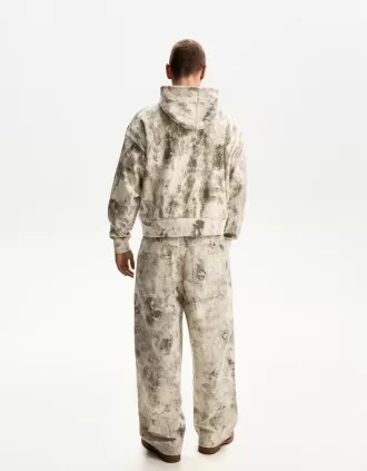 Printed sweatshirt with zipper