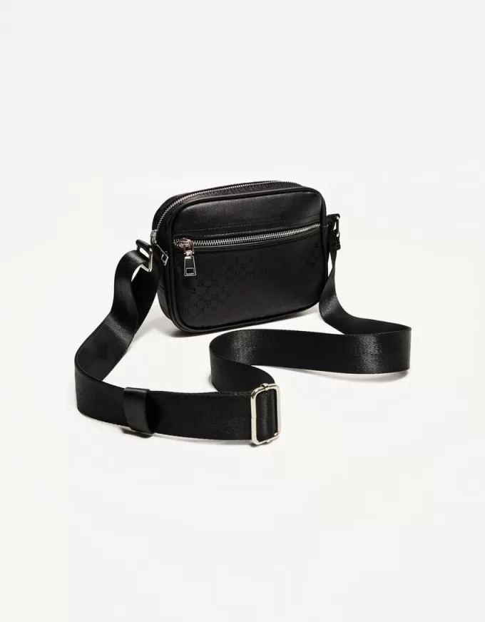 Printed technical crossbody bag