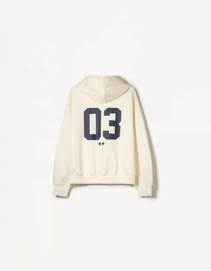 Printed zip-up hoodie