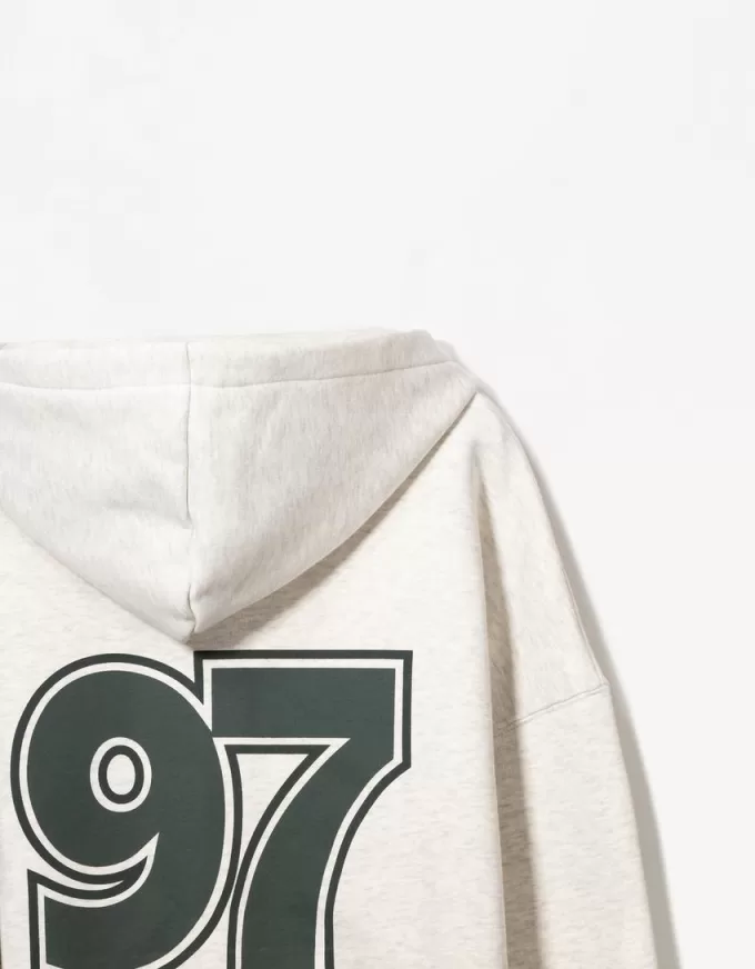 Printed zip-up hoodie