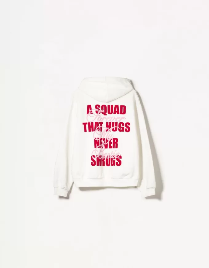 Printed zip-up hoodie