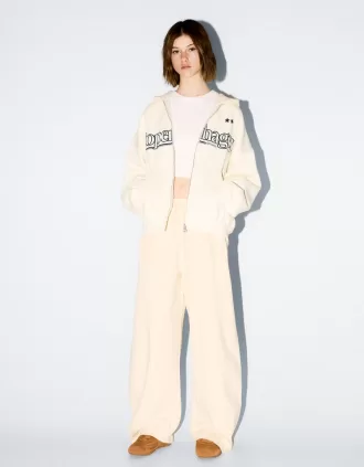 Printed zip-up hoodie