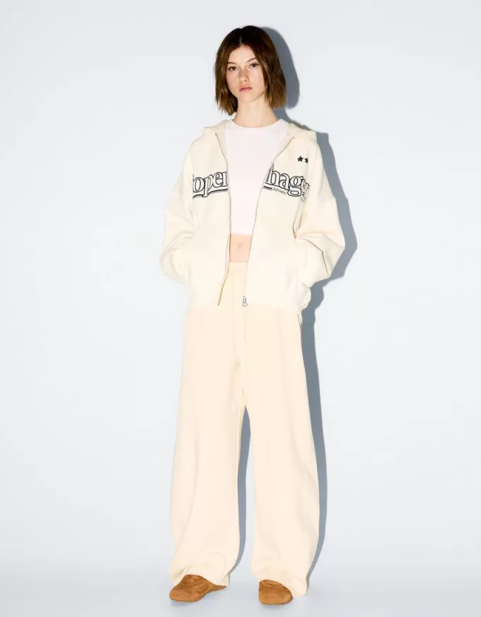 Printed zip-up hoodie