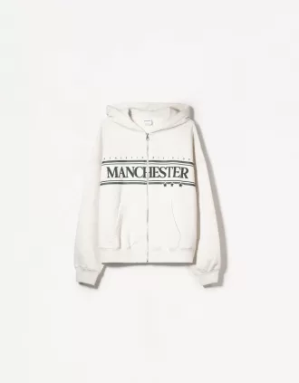 Printed zip-up hoodie