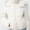 Puffer jacket with faux fur hood