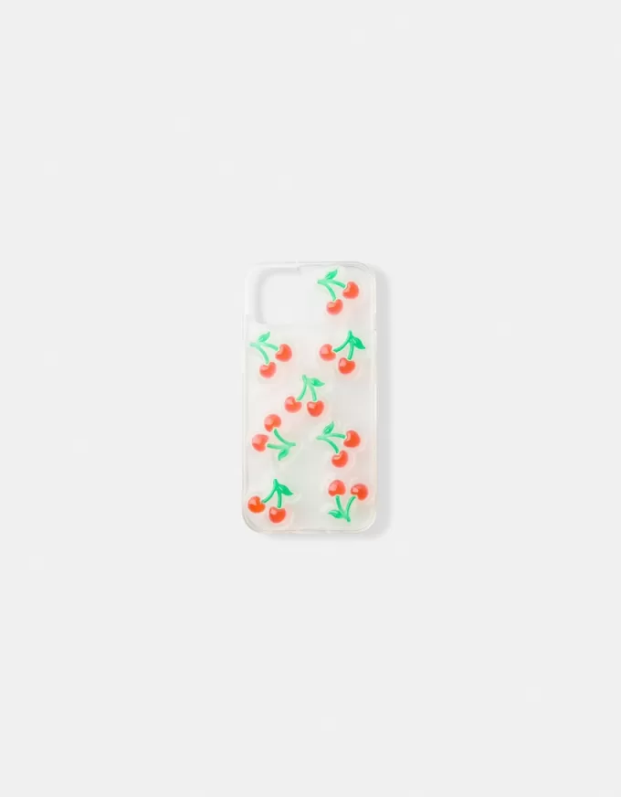 Raised cherry cell phone case
