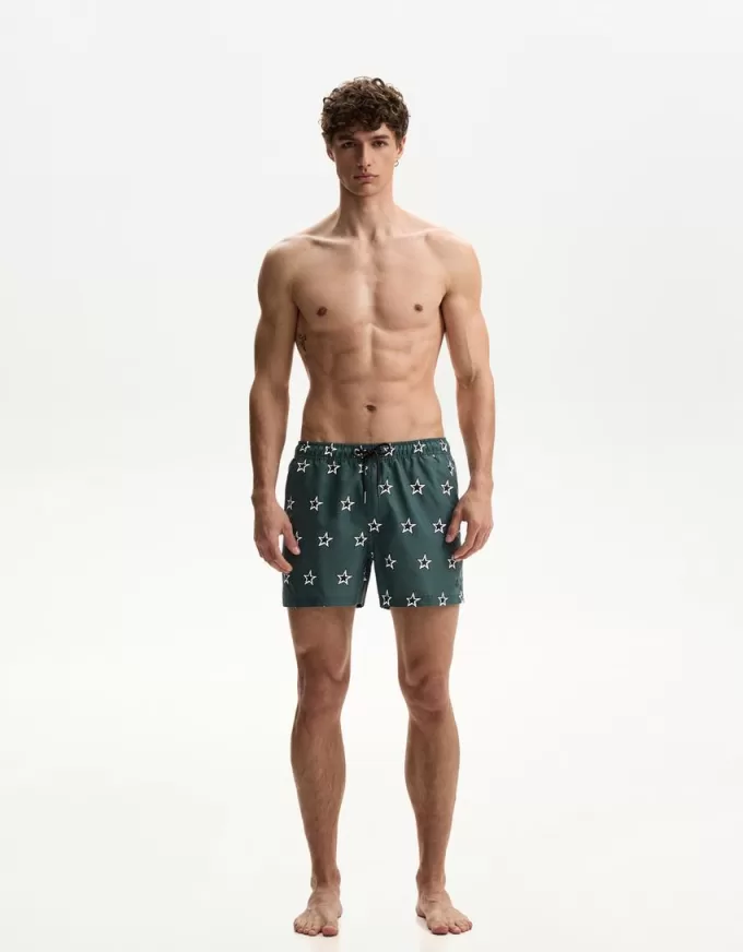 Regular board shorts with print