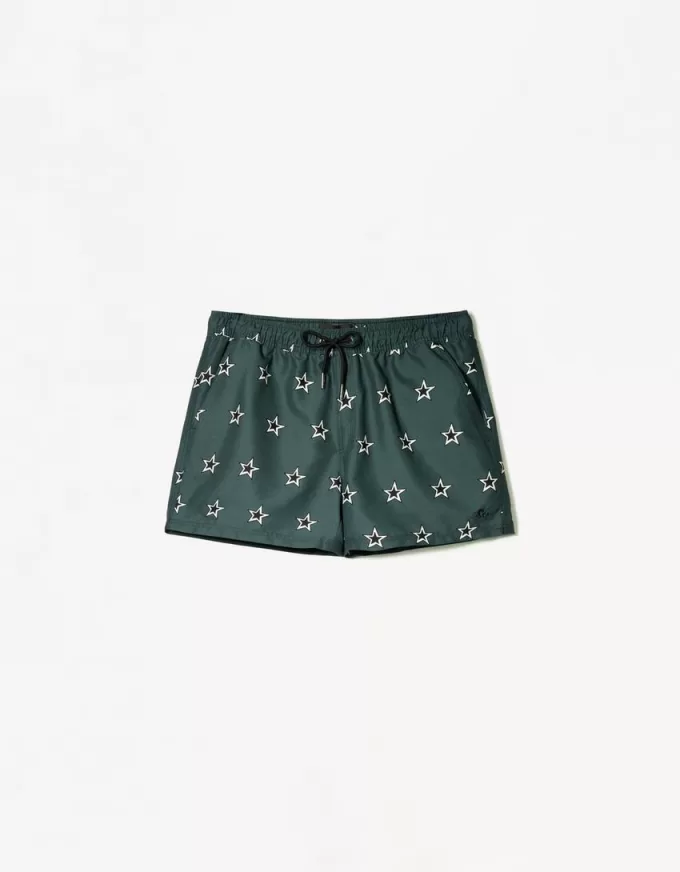 Regular board shorts with print