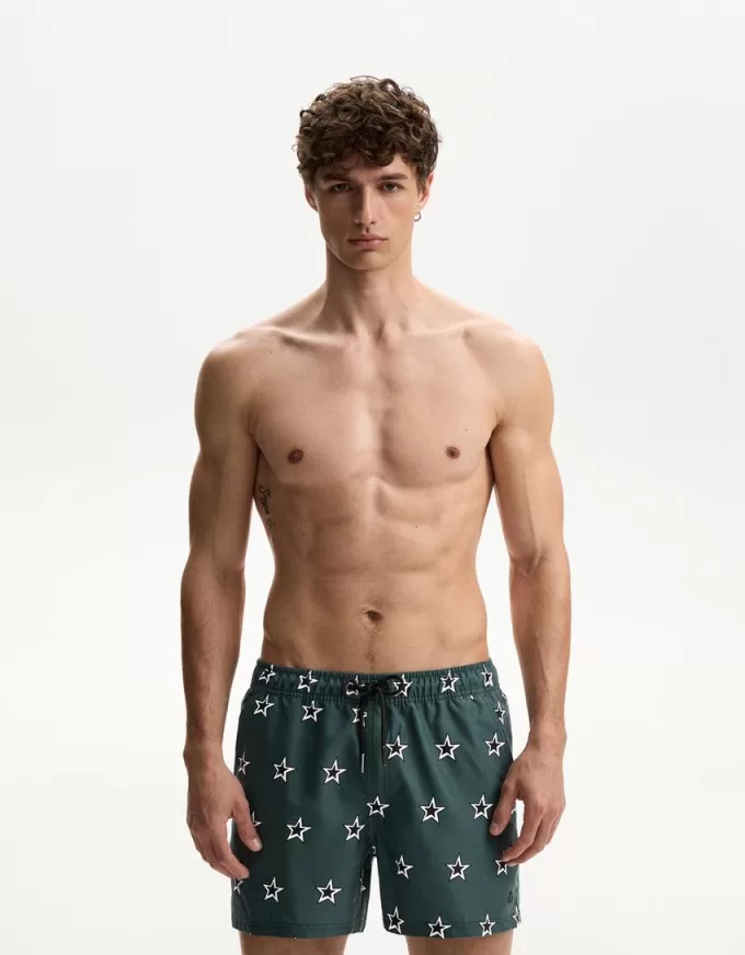 Regular board shorts with print