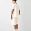 Relaxed-fit plush textured Bermuda shorts