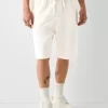 Relaxed-fit plush textured Bermuda shorts