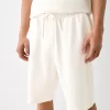 Relaxed-fit plush textured Bermuda shorts