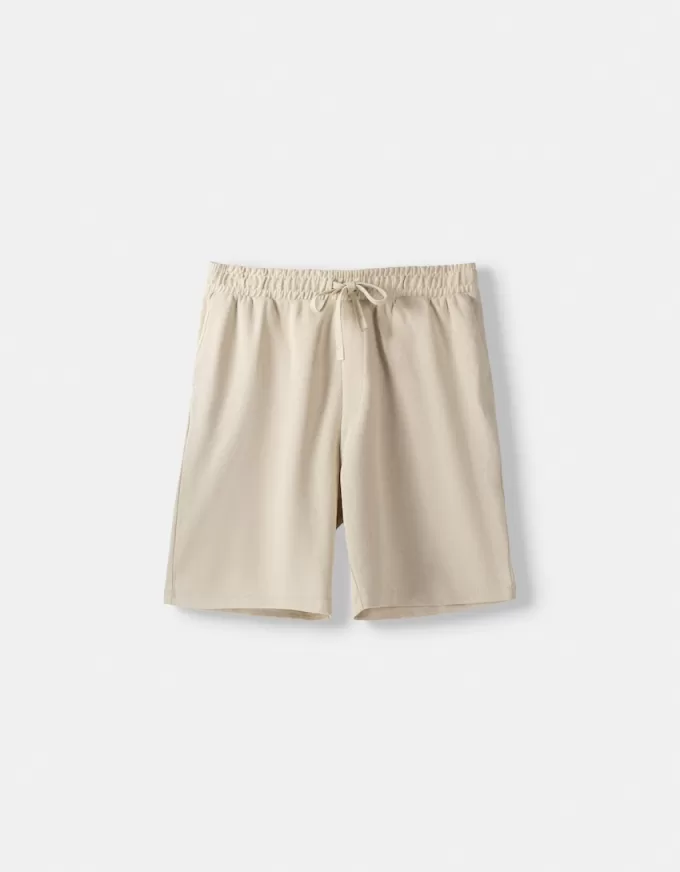 Relaxed-fit plush textured Bermuda shorts Relaxed-fit plush textured Bermuda shorts