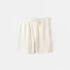 Relaxed-fit plush textured Bermuda shorts