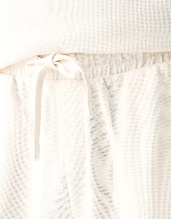 Relaxed-fit plush textured Bermuda shorts