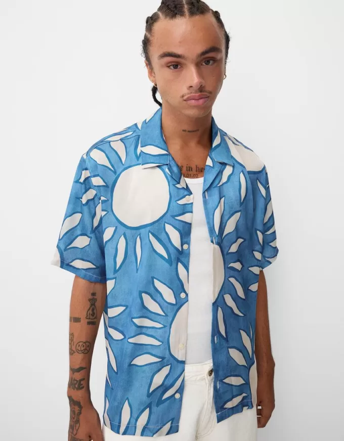 Relaxed fit printed short sleeve shirt
