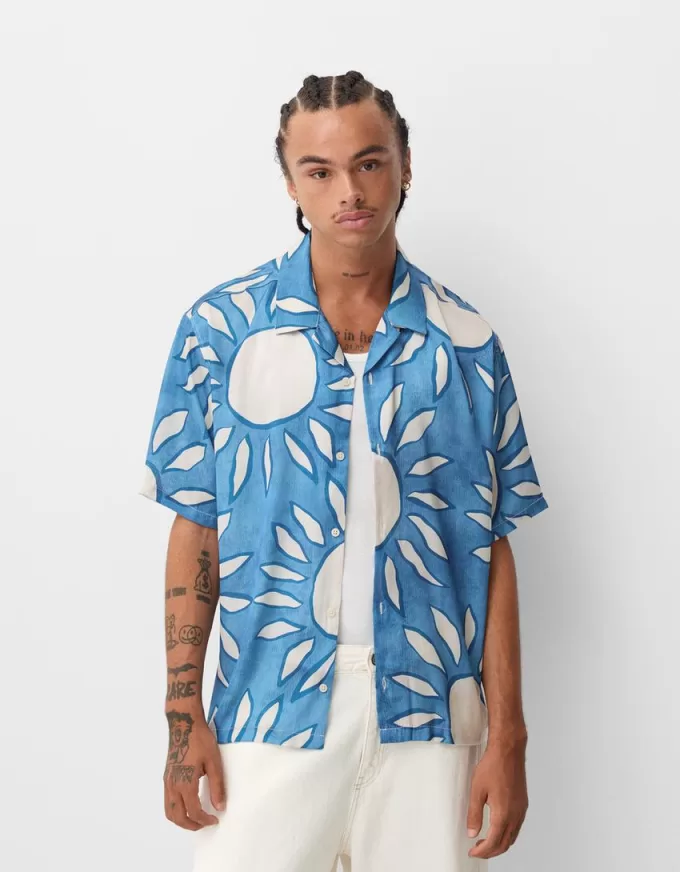 Relaxed fit printed short sleeve shirt