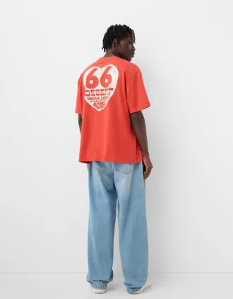 Relaxed fit short sleeve embroidered T-shirt