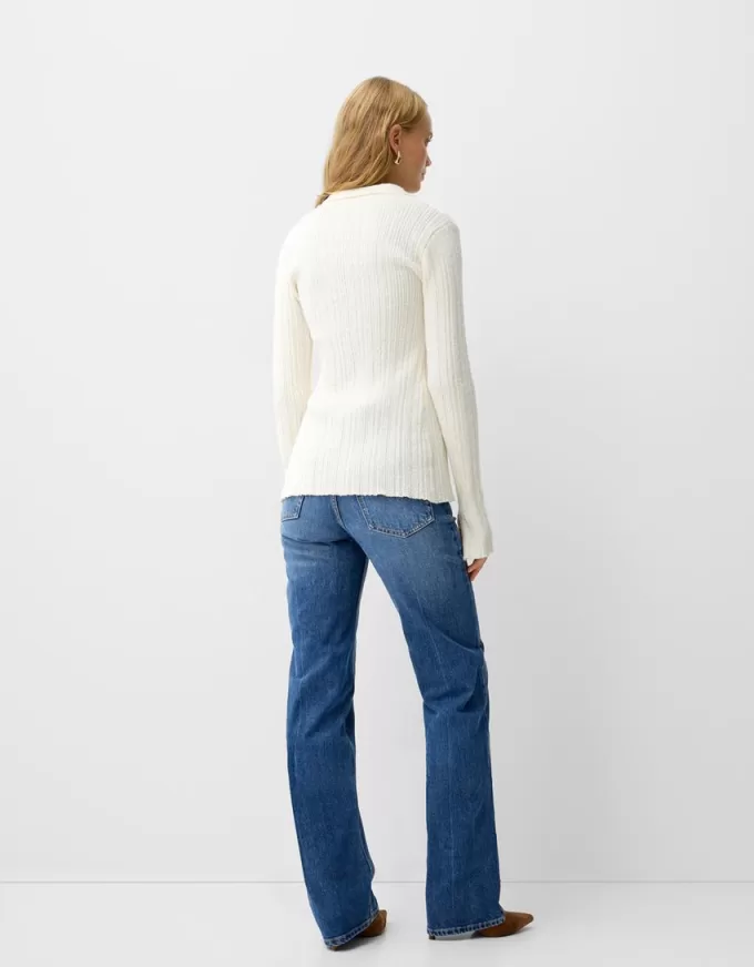 Relaxed straight-fit high-waist jeans