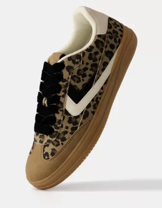 Retro animal print sneakers