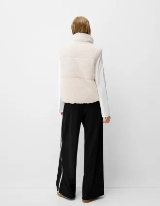 Reversible faux shearling vest