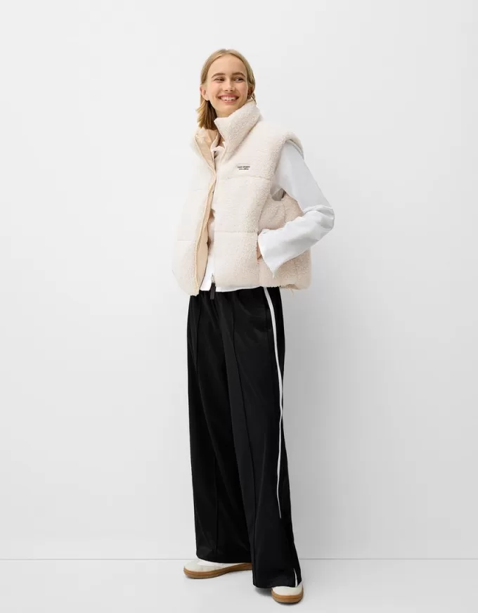 Reversible faux shearling vest