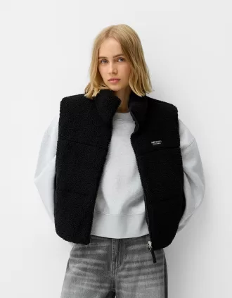 Reversible faux shearling vest
