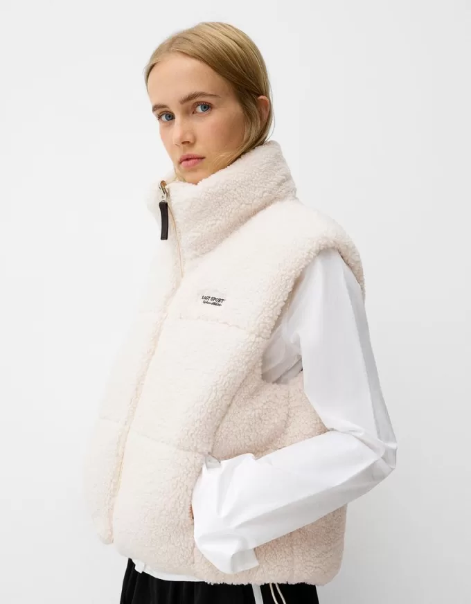 Reversible faux shearling vest