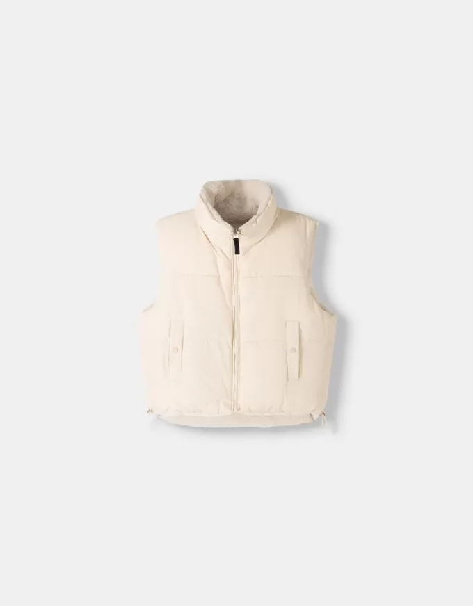 Reversible faux shearling vest