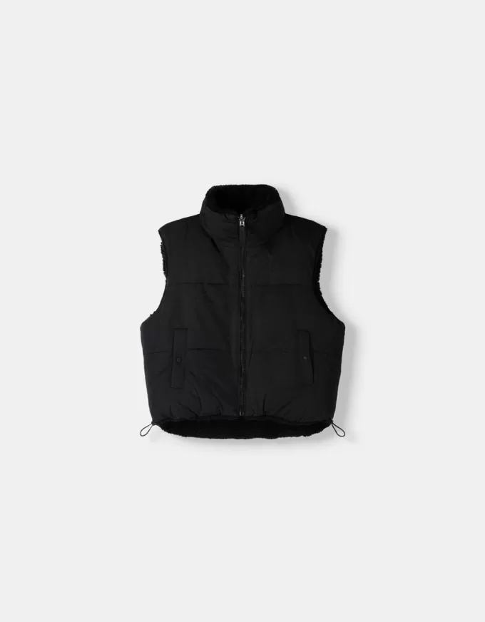 Reversible faux shearling vest