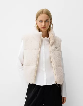 Reversible faux shearling vest