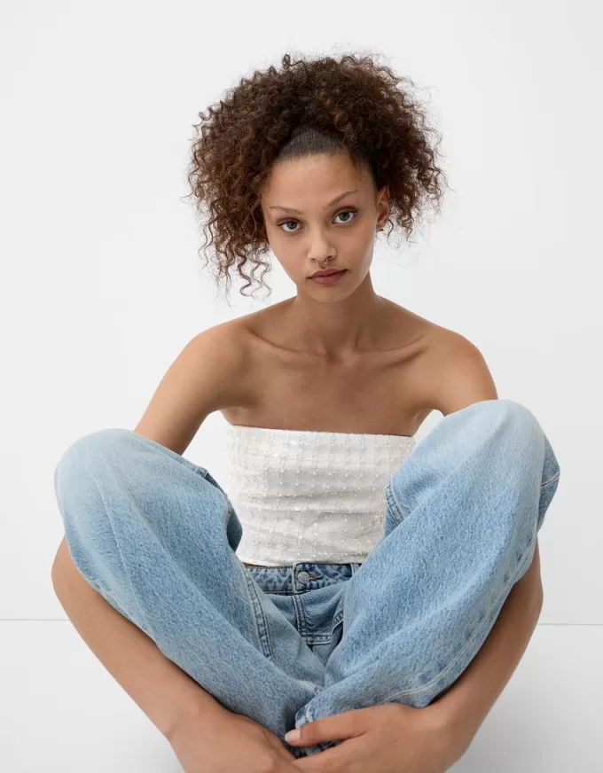 Rhinestone bandeau top