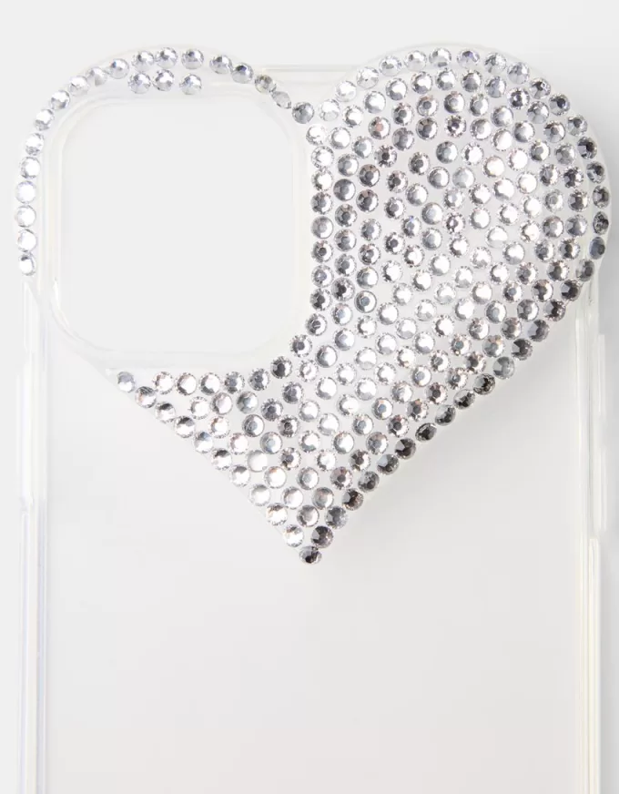 Rhinestone heart iPhone case
