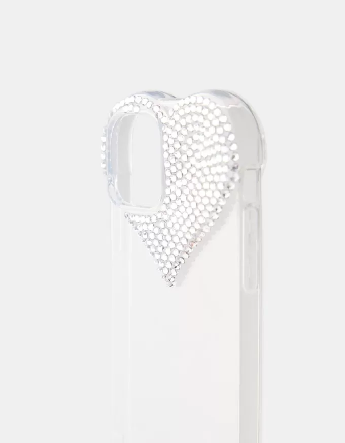 Rhinestone heart iPhone case
