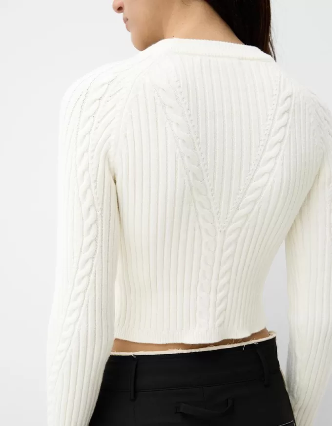 Ribbed cable-knit sweater