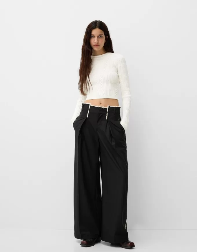 Ribbed cable-knit sweater