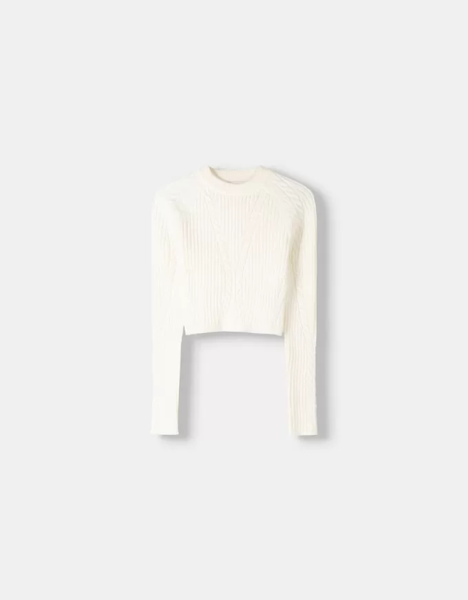Ribbed cable-knit sweater