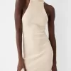 Ribbed halter midi dress