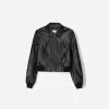 Ribbed leather effect jacket Ribbed leather effect jacket