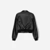 Ribbed leather effect jacket Ribbed leather effect jacket
