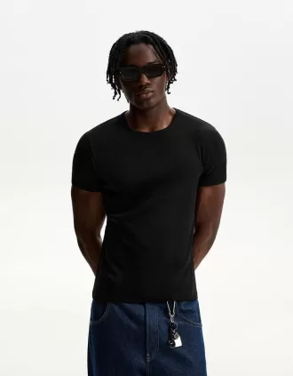 Ribbed short sleeve T-shirt
