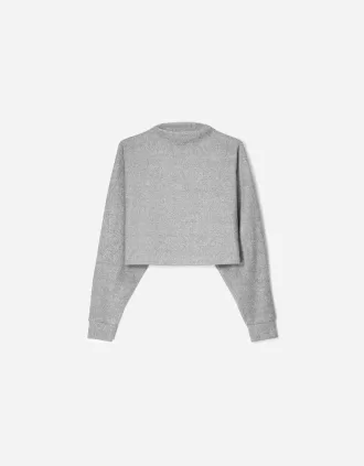 Ribbed soft touch high neck sweater