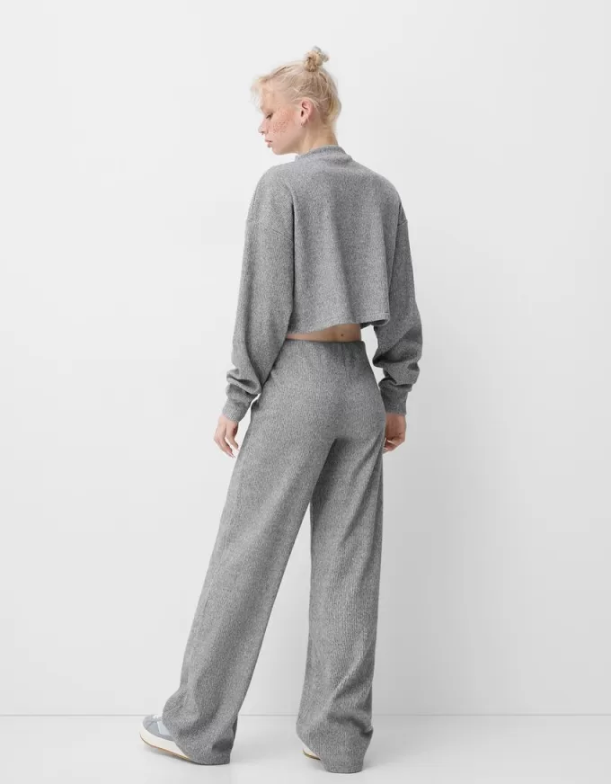 Ribbed soft touch high neck sweater