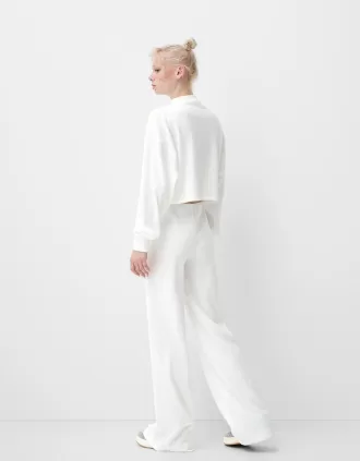 Ribbed soft touch high neck sweater