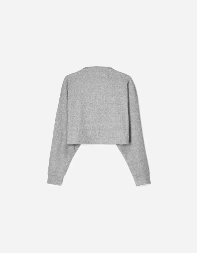 Ribbed soft touch high neck sweater